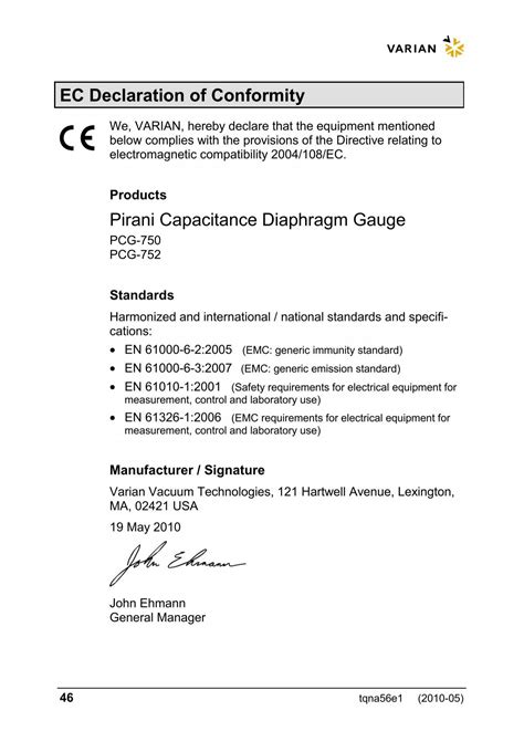 EC Declaration Of Conform