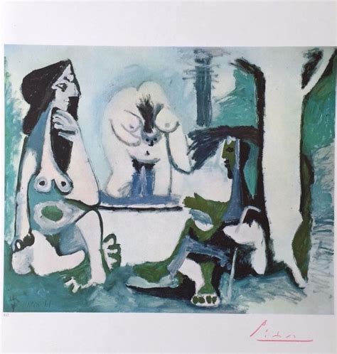 Pablo Picasso Hand Signed 1962 Plate From Les Dejeuners W Coa