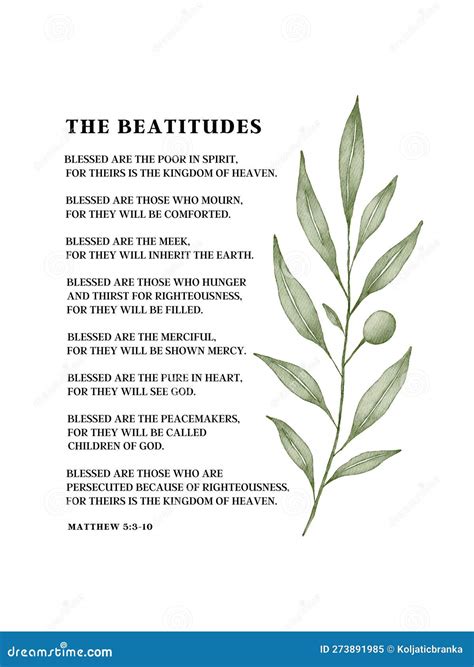 The Beatitudes Matthew Christian Blessings Wall Art Print