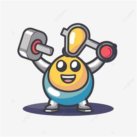 Location Symbol Mascot Lifting Kettlebell In The Gym Travel Mark