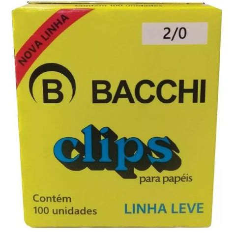 Clips Bacchi Galvanizado N2 0 Linha Leve C 100 Unidades Papelaria