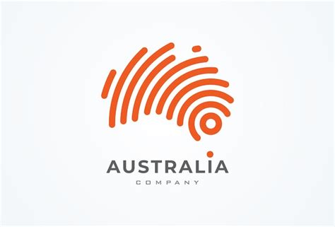 Premium Vector | Australia map logo modern australia logo with line style