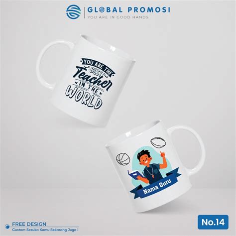 Jual Mug Custom Tema Guru Kado Guru Mug Import Murah Print Satuan