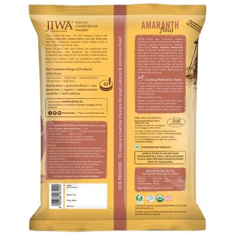 Buy Jiwa Organic Amaranth Flour Rajgira Atta 100 Natural And Gluten