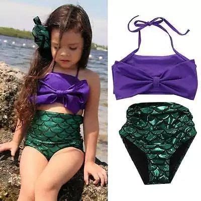 Meninas Crian As Beb Sereia Cauda Swimmable Bikini Set Swimwear