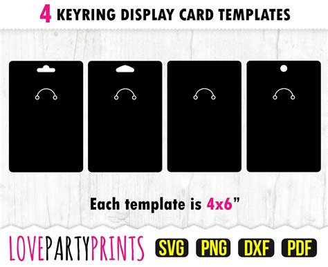 Keyring Display Card Svg Dxf Png Pdf Key Ring Tag Svg Etsy Uk