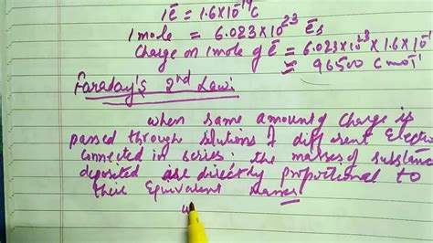 Faradays 2nd Law Of Electrolysis 102 Electrochemistry Youtube