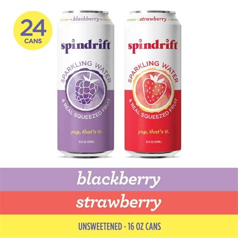 Spindrift Sparkling Water Variety Pack Blackberry And Strawberry Made