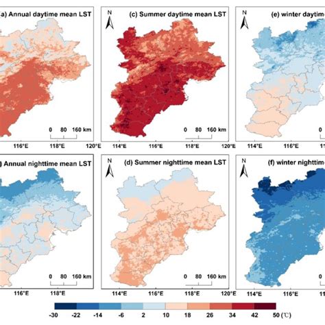 Spatial Distribution Of Land Surface Temperature LST Across The YRD