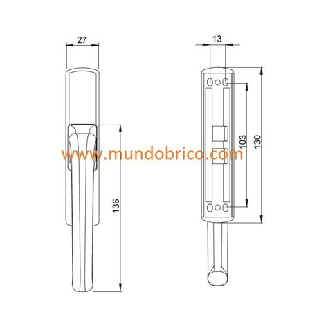 Manilla Reversible De Apertura Exterior Para Ventanas De Aluminio