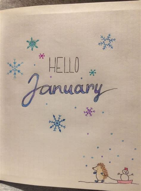 Hello January Bujo Cover Page