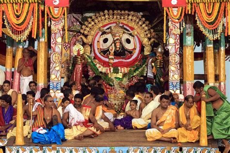 Lord Jagannath In Golden Attire Suna Besha During Rath Yatra In Puri