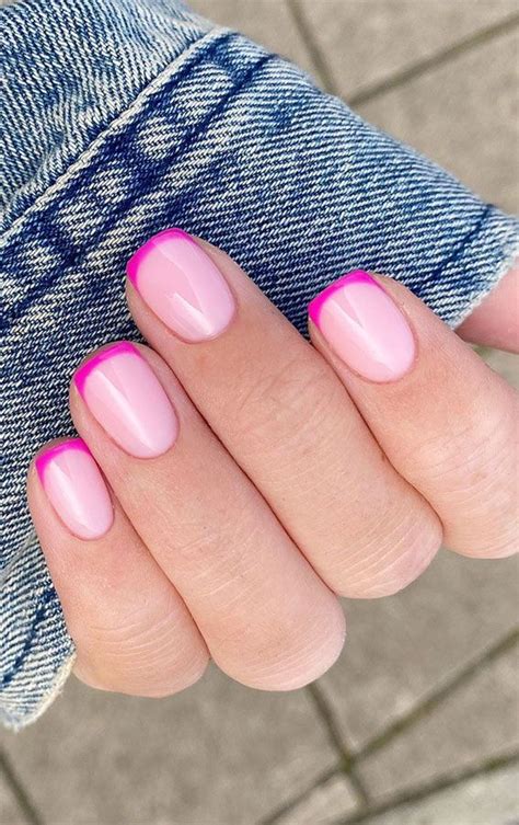 Pink Tip Nails French Manicure Nails Cute Gel Nails Chic Nails