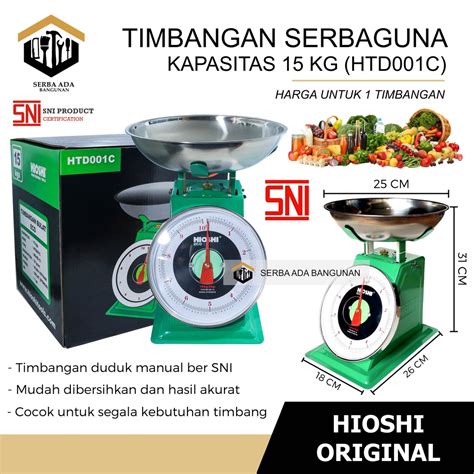 Jual Timbangan Buah HIOSHI 5 Kg Besi Stainless Jarum Analog Manual