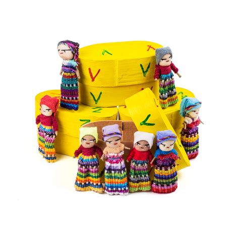 Fairtrade Guatemalan Worry Dolls Box Of 4 Handmade T Worry People