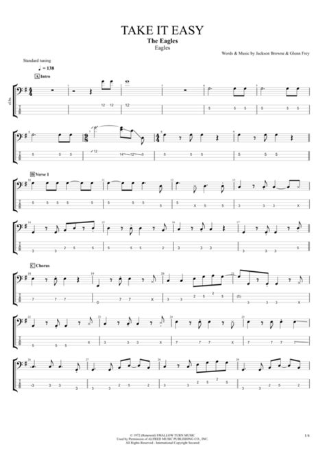 Take It Easy Tab By The Eagles Guitar Pro Full Score Mysongbook