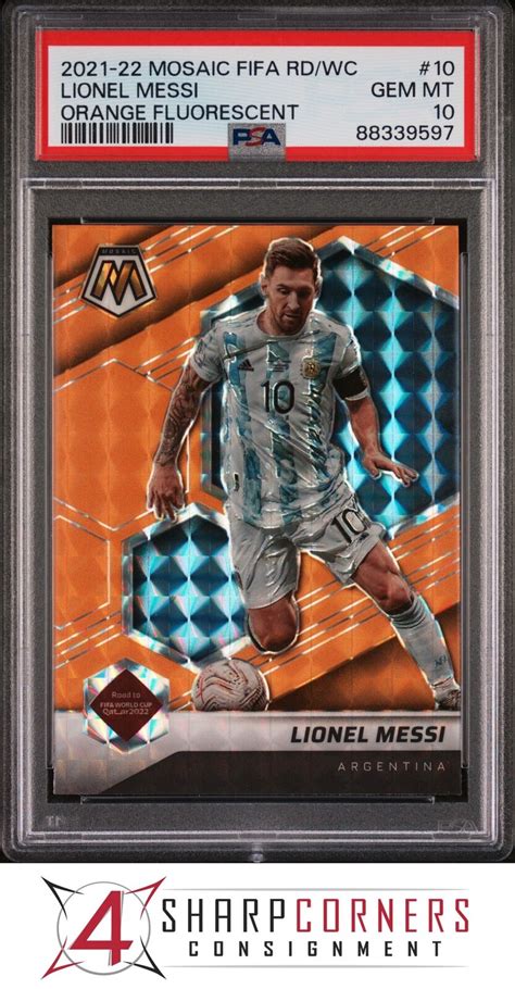 2021 Mosaic Fifa Road To World Cup Orange Fluorescent Prizm Lionel