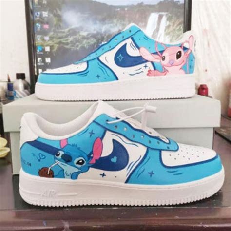 Stitch Angel Blue Custom Air Force 1 i 2024 | Klær