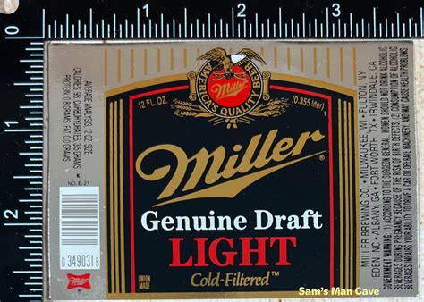 miller genuine draft light pinstripe label