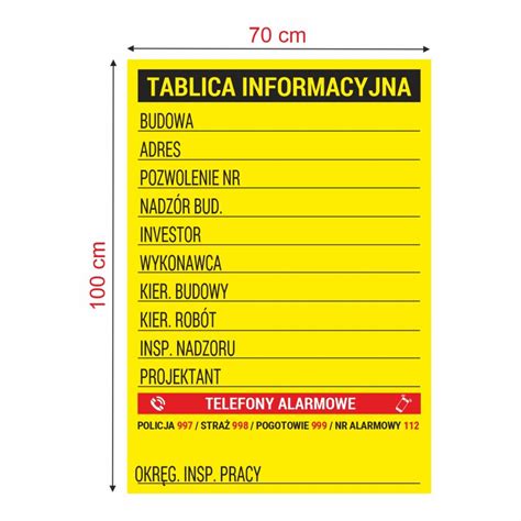 Tablica Budowlana Informacyjna Sklep Z Naklejkami Zalepieni Pl