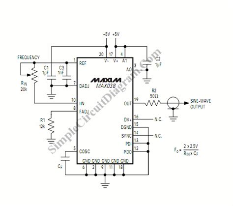 High Frequency Function Generator Using Max Simple Circuit Diagram