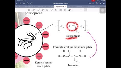 Bab 4 Polimer Part 2 42 Getah Asli Kimia Tingkatan 5 Kssm Youtube