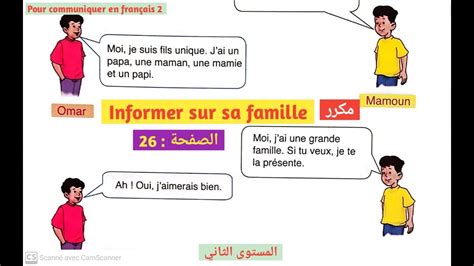 Informer sur sa famille oral semaine 3 et 4 unité 2 pour communiquer en