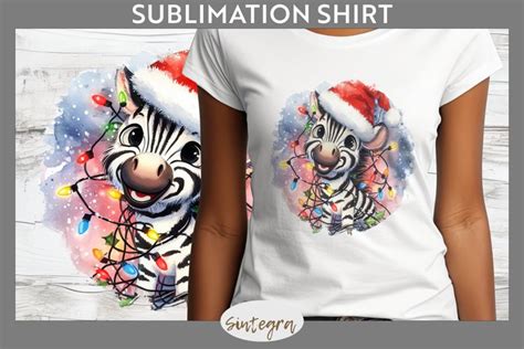 Christmas Zebra V2 Entangled In Lights T Shirt Sublimation