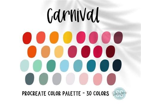 Carnival Procreate Color Palette Graphic By Ssandcodesigns · Creative Fabrica