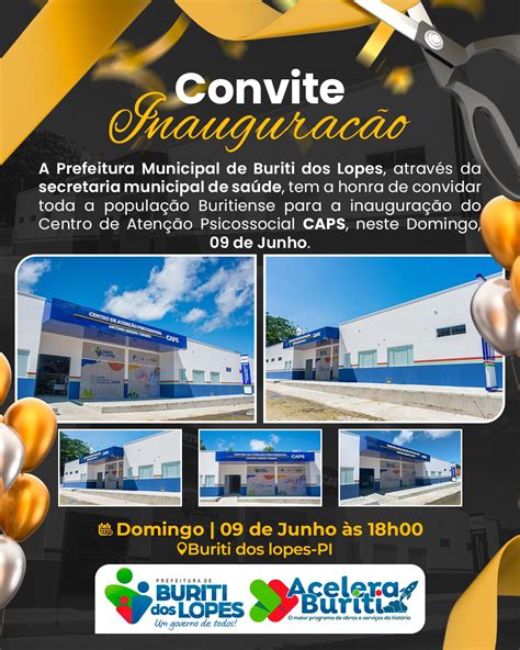 Portal Buritiense Convite de Inauguração do CAPS Portal Buritiense