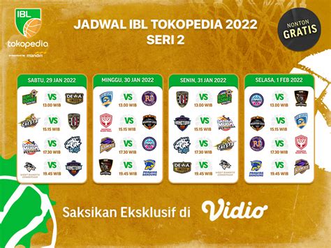 Jadwal Lengkap Dan Link Live Streaming IBL 2022 Seri 2 Di Vidio Vidio