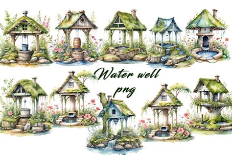 Water Well Watercolor Clipart Bundle. Graphic by Dream's Workshop ...