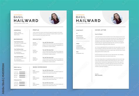 professional resume layout stock template adobe stock