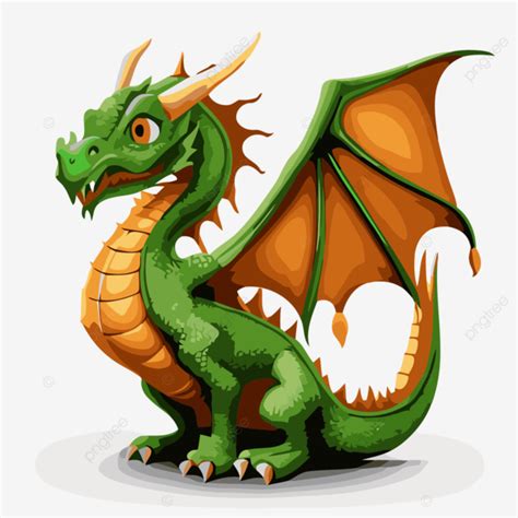 Dragón De Dibujos Animados Vector PNG dibujos Pegatina Clipart Un