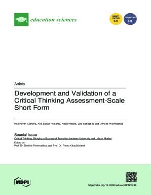 Fillable Online Dspace Uevora Development And Validation Of A Critical