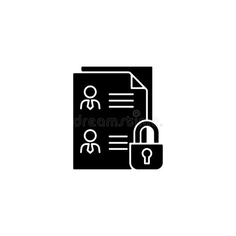 Employee Data Protection Black Glyph Icon Stock Vector Illustration