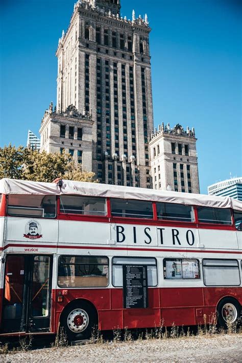 Vertical Shot Of A Red And White Bistro Bus Editorial Photo Image Of