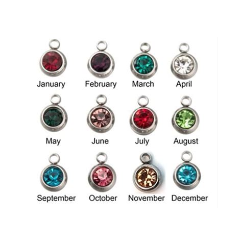 Birthstone Charms In Stainless Steel Etsy