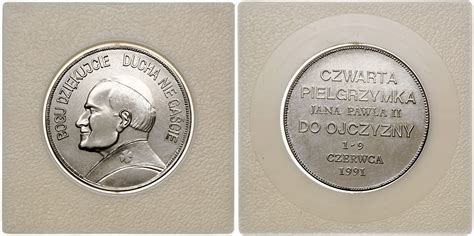 medal na pamiątkę IV pielgrzymki Jana Pawła II do Polski 1991 Aw