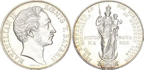 Bayern Doppelgulden 1855 Maximilian II Joseph 1848 1864 Mariensäule