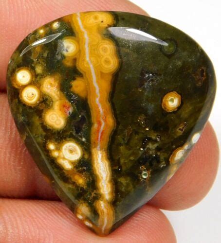 Ct Amazing Natural Orbicular Ocean Jasper Oval Cabochon Loose