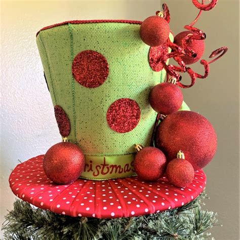 Red Top Hat Tree Topper - Etsy