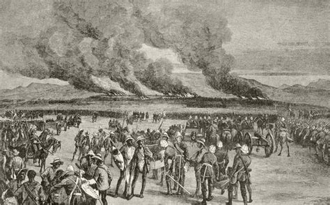 The Burning Of The Zulu Royal Kraal At Ulundi After The Battle Of Ulundi Kwa-Zulu-Natal Province ...