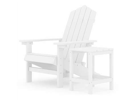 Chaise De Jardin Adirondack Avec Table Pehd Blanc Conforama