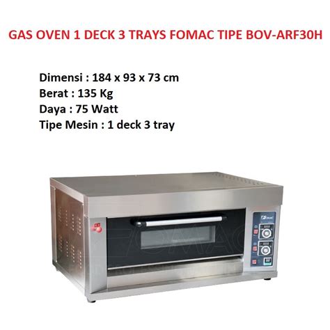 Jual Gas Oven Deck Trays Fomac Tipe Bov Arf H Bov Arf H