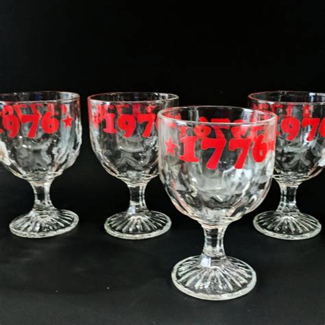 Vintage Beer Glasses Goblets Schooners Bicentennial 1776 1976 Footed ...