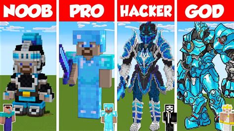 Minecraft Realistic Pro Statue House Build Challenge Noob Vs Pro Vs