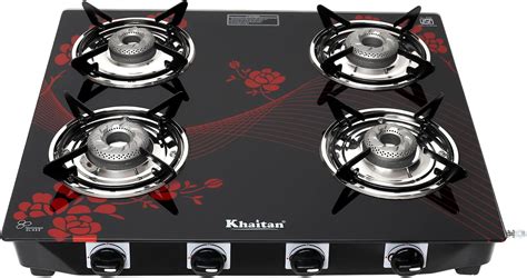 Khaitan 4 Burner Phantom Black Hobtop Automatic Ignition Toughened