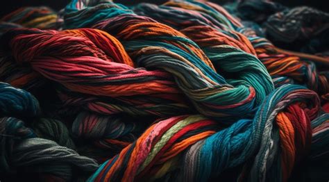 A Pile Of Yarn With The Colors Of The Rainbow Premium Ai Generated Image