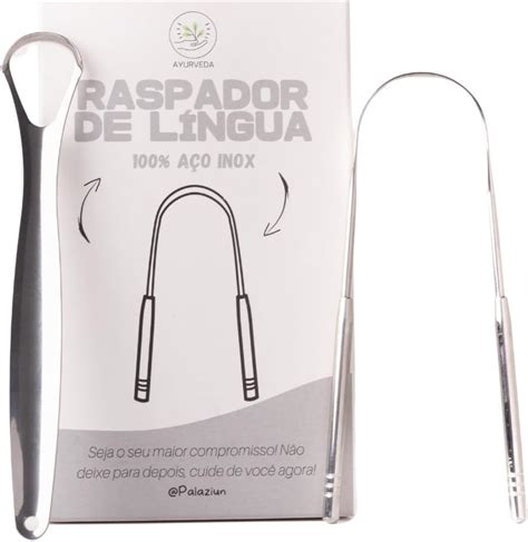 Raspador Limpador De L Ngua A O Inox Kit Ferramenta Raspagem